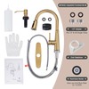 WOWOW Kitchen Faucet with Sprayer,Gold Single Handle High Arc Stainless