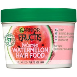 Garnier Hair Mask, Watermelon, Hairfood Moisturising 3-in-1 Mask, Gently Detangles Fine Hair, Gives Unparalleled Shine, Fructis, 390 ml