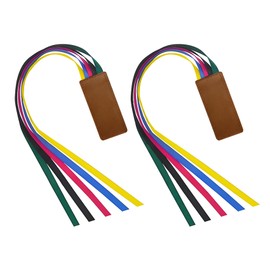 2 Pcs Bible Bookmark, Colorful Ribbon Bookmark, Artificial Leather Bible Ribbons Bookmarks, Page Markers with 5 Ribbons Colors for Books Novel Bible, Reading Lovers Students Teachers, Valentines Gift