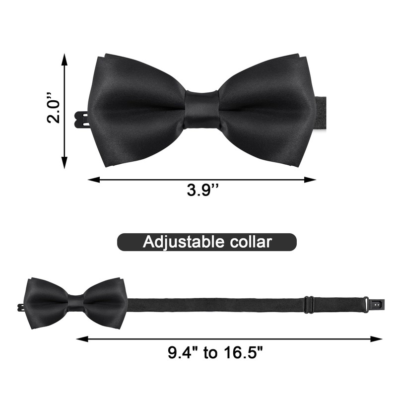 Medsuo Adjustable Kids Bow Tie Pre-tied Bowtie Solid Color Children