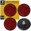 4 Pack Round Reflectors Screw On Red with Black Trim
