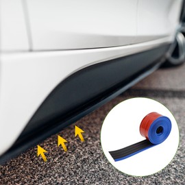 HOPESPANNER Universal 8.2Ftx2.54In Car Side Skirts Protector Adjustable Side Edge Guards PVC 1 Pcs Black Blue