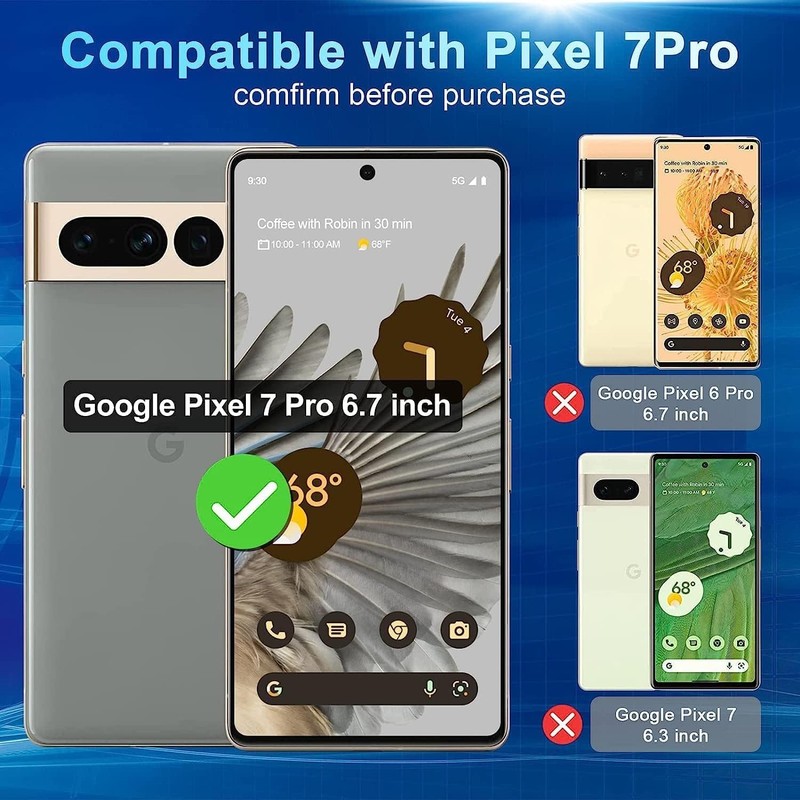 CWQZGUF Screen Protector Compatible with Pixel 7 Pro 5G, [3+3