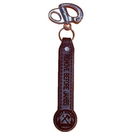 Fully Involved Leatherworks Firefighter SCBA Mask Quick Release Shackle - Color: Black w/ Black Stitching