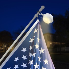 Flag Pole Light Solar Powered 3000K, FlagPole Solar lamp for 5ft 6ft Flagpoles, Solar Flagpole Lights Outdoor Waterproof LED for Outside House Garden Yard American Flags Decor (Warm Light/White)