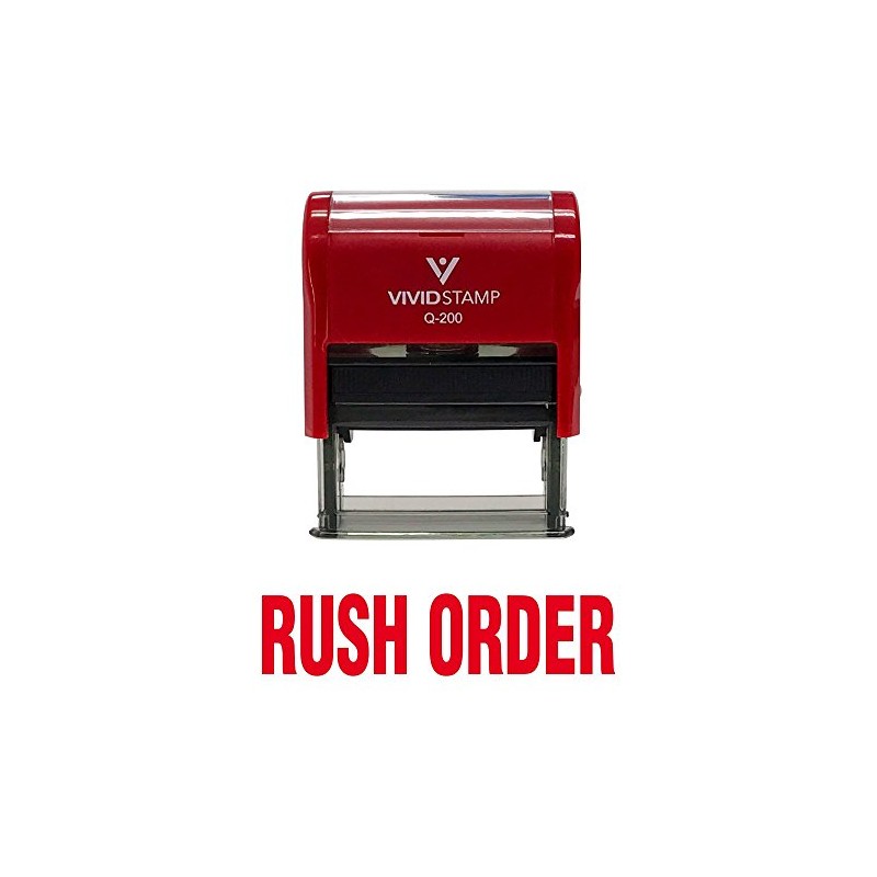 Rush Order Self Inking Rubber Stamp (Red Ink) - Medium