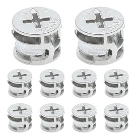 Litoexpe 15 x 12 mm Cam Lock Nut 10 Pcs, Joint Connector Locking Nuts Furniture Connecting Cam Fittings for Cabinet Drawer Wardrobe Dresser