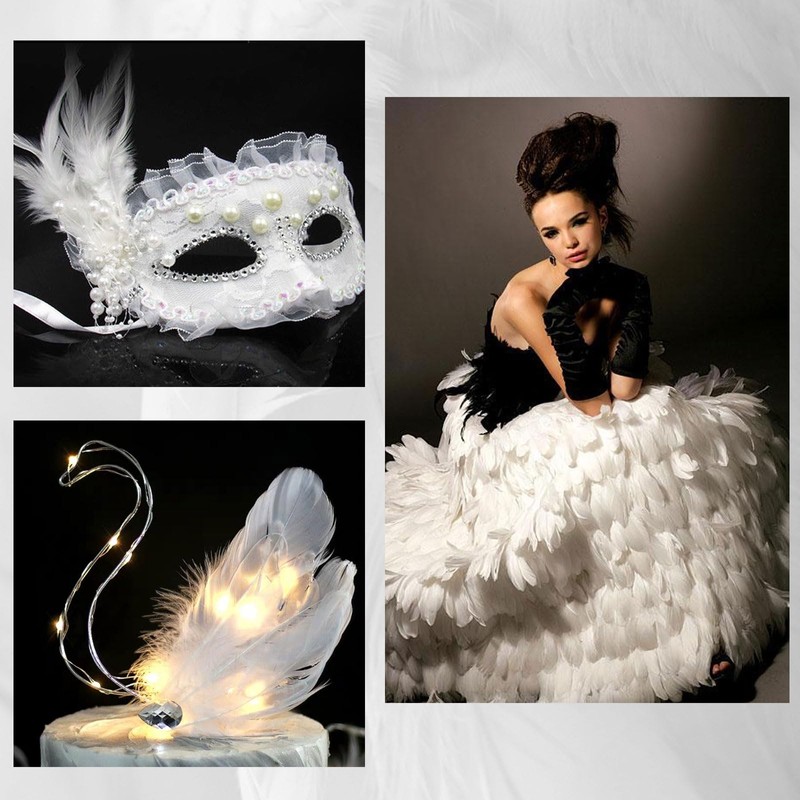 EUPSIIU 400 Pieces Feathers for Crafts, White Feathers, Natural Goose