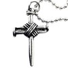 Cross Wrapped Nail Pendant Necklace Antique Silver on Ball Chain