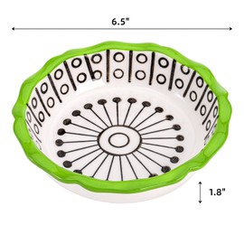 SOUJOY Set of 4 Porcelain Pie Pan, 6.5 Inch Small Pie Dish, 12 oz Individual Mini Pie Plate with Ruffled Edge, Round Pie Tin for Dinner, Dishwasher & Microwave & Oven Safe