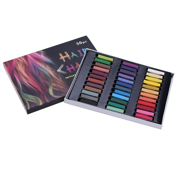 Hair Coloring Chalk Dye Tools Temporary Instant Color Non-toxic Soft Pastel Kit Wash Out (36color)