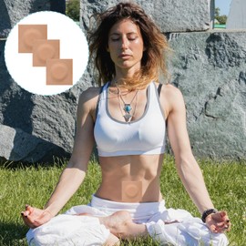 50pcs pcs Disposable Castor Oil Patches Belly Button(Oil Not Included), Self-Adhesive CastorOil Pack Wrap Organic Cotton,White 50PCS