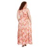 R&M Richards Women's Bright Floral Satin Peplum Halter Maxi Dress