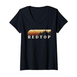 Womens Redtop, MO Vintage Evergreen Sunset Eighties Retro V-Neck T-Shirt