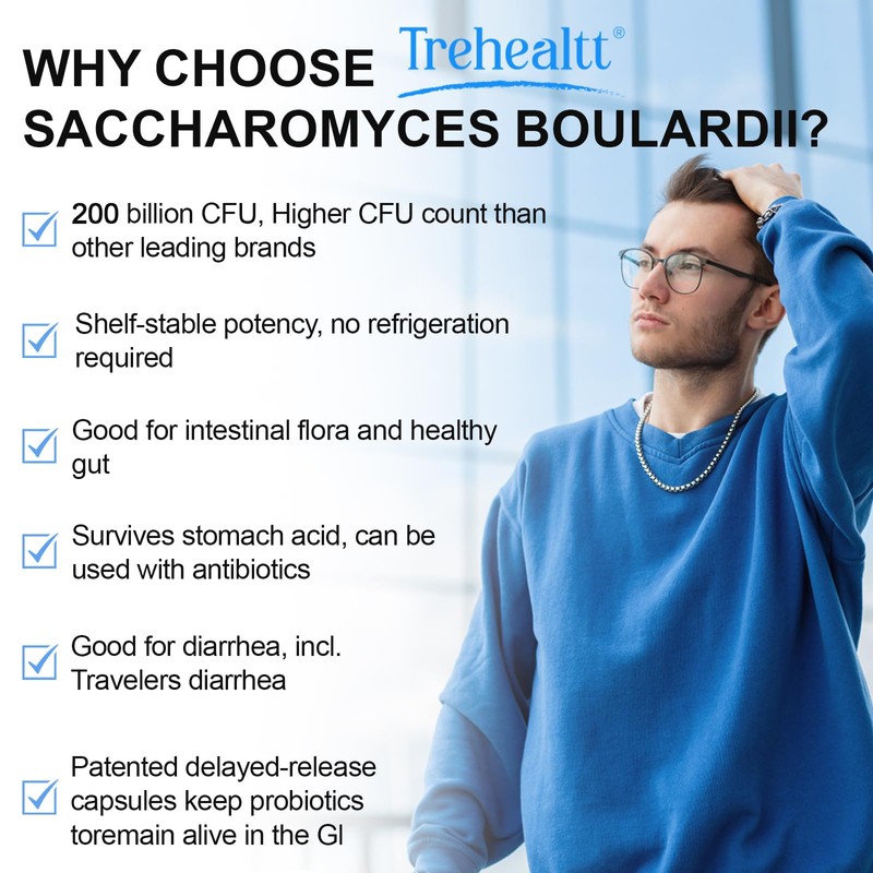 Saccharomyces Boulardii Probiotics 200 Billion CFUs, Clinically-Studied Probiotic for Women