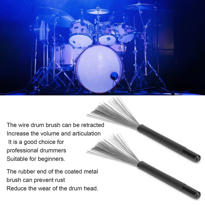 Wire drum brushes, jazz drum brushes, stainless steel for professional