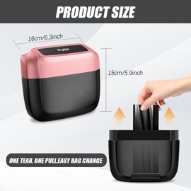 WINUERK Car Trash Can with Lid, Mini Auto Garbage Can with 60 Trash Bags, Leakproof Automotive Garbage Container Bin, Multipurpose Organizers and Storage Car Accessories for Car, Home, Office