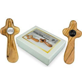 Christian Couples Cross, Wedding Gift from the Holy Land of Israel, for Bride & Groom, Newlywed or Bridal Shower, Unity Gift for Engagement & Registry, Olive Wood Cross Gift for Marriage Anniversary