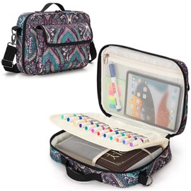 LoDrid Bible Carrying Case for Church with Multiple Pockets, Portable Bible Cover Bag with Handle and Shoulder Strap for Bible Accessories, Totem, Bag Only