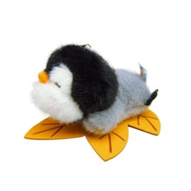 BONICI Super Cute Four Seasons Theme Plush Little Penguin Pendant Keychain Key-Chains Keyring Gift Handbag Tote Purse Backpack Decoration Car Key Holder -Leaf