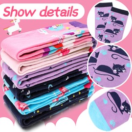 ANTSANG Kids Girls Knee High Socks Long Boot Crazy Silly Fun Gift Cute Tall Animal Socks for Child 6 Pairs Stocking Stuffers Gifts for 10 Year Old Girls Birthday Gifts Ideas(Assorted Animals)