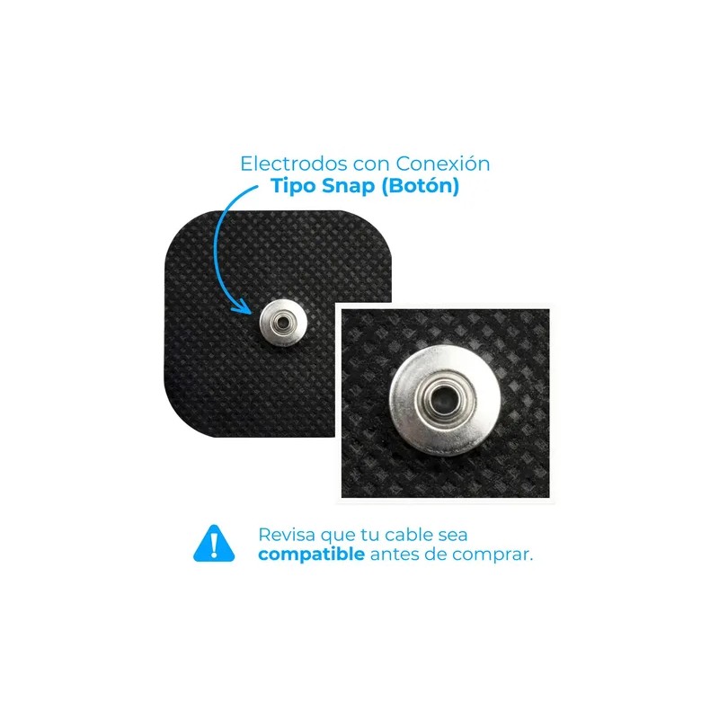 10 Electrodos Para Electroestimulador 5x5 Botón Para Compex Color Blanco