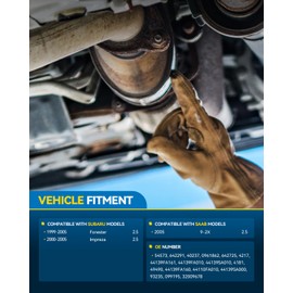 PHILTOP Catalytic Converter Kit Direct-Fit Compatible with Subaru, Saab Forester 2.5L 1999-2005, Impreza 2.5L 2000-2005, 9-2X 2.5L 2005 Replace# 54573, 642291, 40237, Stainless Steel (EPA Compliant)