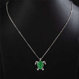 kelistom Sea Turtle Pendant Necklace for Women Men Silver Plated Link Chain Animal Jewlery
