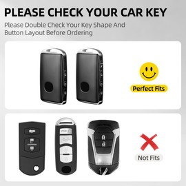 GripKeyShell™ for Mazda Key Fob Cover, Leather + Soft TPU Car Key Case with Keychain Compatible with 2019–2026 Mazda 3 6 CX-5 CX-9 CX-30 CX-50 CX-60 CX-70 CX-90 MX-5 Miata MX-30 Keys