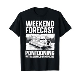 Funny Pontoon Boat Art For Men Women Lake Boating Captain T-Shirt