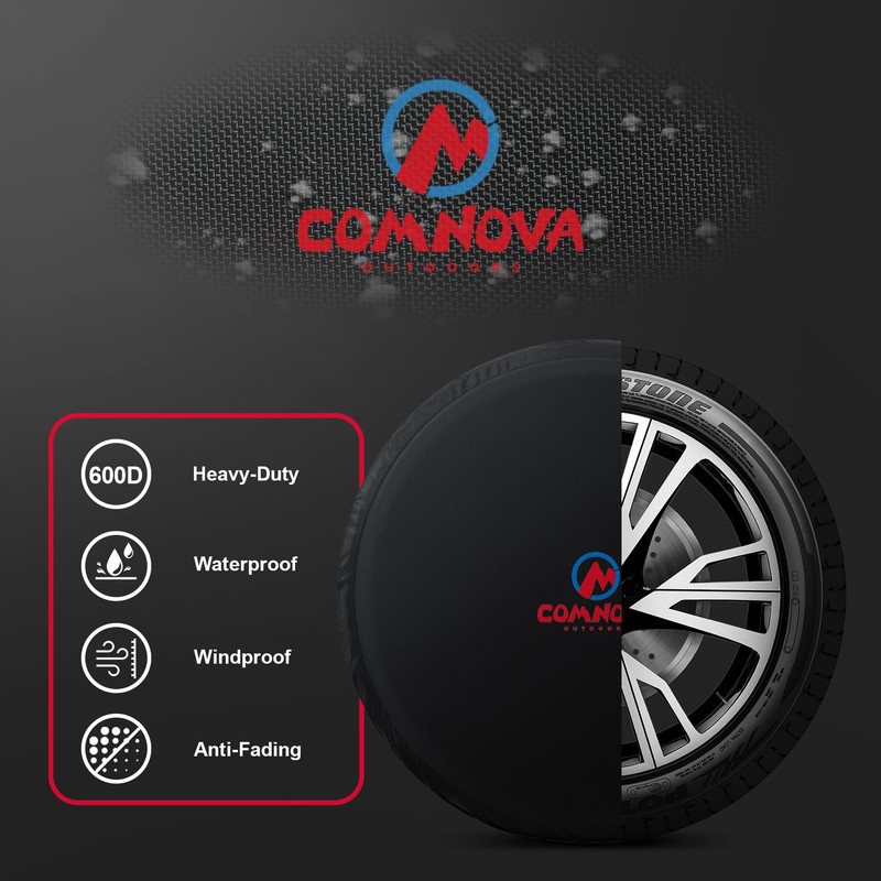 Comnova Spare Tire Cover - 600D Tough Tire Wheel Protector