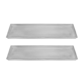 Achla Designs Galvanized Steel Planter Tray, Cape Cod White, Small, 2-Pack