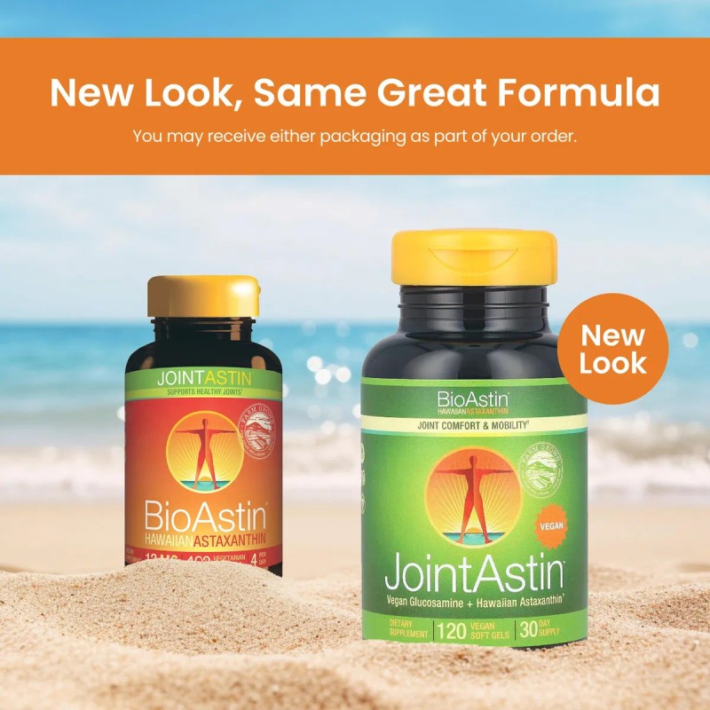 Jointastin With Glucosamine, Bioastin Hawaiian Astaxanthin