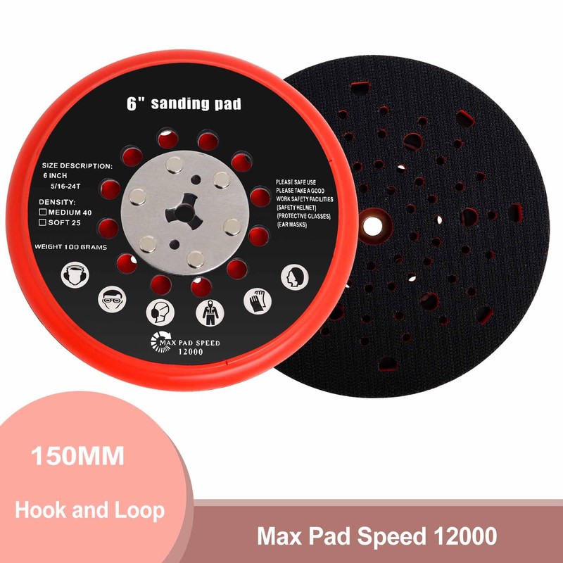 Poweka Sanding Disc 150 mm with Hook and Loop Multihole