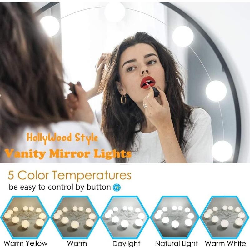 Led Vanity Mirror Lights, Hollywood Style Makeup Light with 10