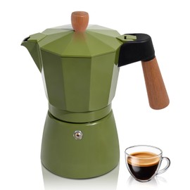 Coffee Maker Stovetop Espresso Maker with Wood Handle 3 Cup
