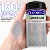 LEOBRO 180G/6.35OZ Holographic Ultra Fine Glitter, 1/128" Silver Glitter Fine
