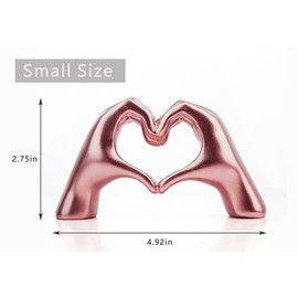Lynagert - Decoración de escultura de manos pequeñas con corazón para sala de estar, recámara, estante de libros, mesa de café, estatua de dedos de amor, decoración moderna y estética del hogar