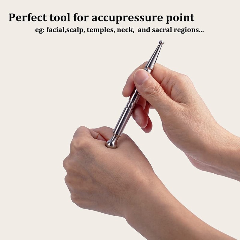 FeelFree Sport Manual Acupuncture Massage Pen - Stainless Steel Facial