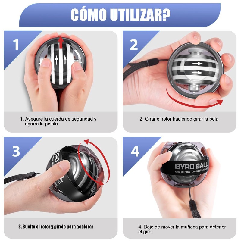 2PCS Pelota de Giroscopio para Ejercicios, Pelota de Giroscopio de