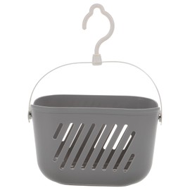 STOBAZA Hanging Plastic Shower Basket for Kitchen and Bathroom Storage Basket with Hooks Carry Bag Storage Basket Toiletries Organiser for Bathroom Dorm College Grey