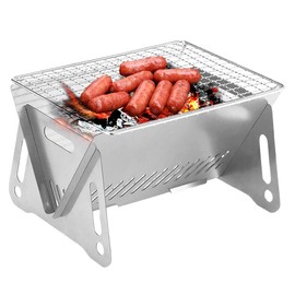 Stainless Steel BBQ, Portable Grill, Multi-Purpose Foldable Camping Stove, Ultra-Lightweight, for Camp, Hiking & Outdoor Grilling