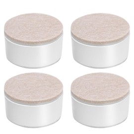 Bonsicoky 4 Pcs Self-Adhesive Furniture Bed Risers, Round Heavy Duty Carbon Steel Table Sofa Risers Adds 1.2" Height with Felt Pad, White