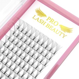 Fan Eyelash Extensions, 6D-0.10-13, Short, Ready-Made Volume Eyelashes, 0.10 D Curl (6D-0.10.13 mm)
