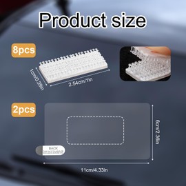 EZ Pass Tag Mounting Kit, Including 2pcs Static Films and 8pcs Dual-Lock Adhesive Tape Strips (4 Sets) Reclosable Fastener Transponder Strips Holder for Cars, Easy to Install Swap Transponder Mount