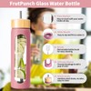 FrutPunch 18 OZ Glass Water Bottles, Water Bottle with Time