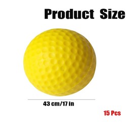 15Pcs Practice Golf Balls,Practice Foam Golf Balls, Foam Sponge Soft Elastic Golf Balls, Indoor Outdoor Golf Training Aid Balls,Foam PU Golf Practice Balls for Indoor or Outdoor Backyard Training