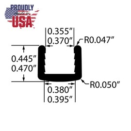 Outwater Plastics White 3/8'' Styrene Plastic U-Channel/C-Channel 46 Inch Lengths (Pack of 3)