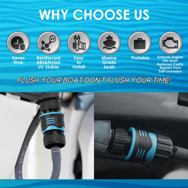 SWIFTFLUSHER Twin Outboard Quick Connect Flush kit for Yamaha &