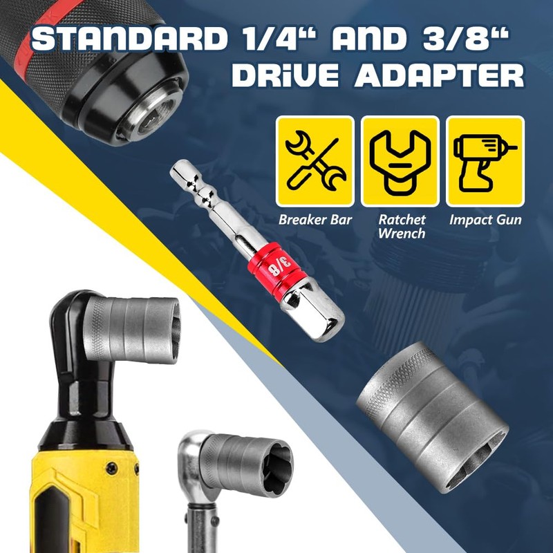 lyrlody Bolt Extractor Set, Socket Wrench Set, Screw Extractor Set,